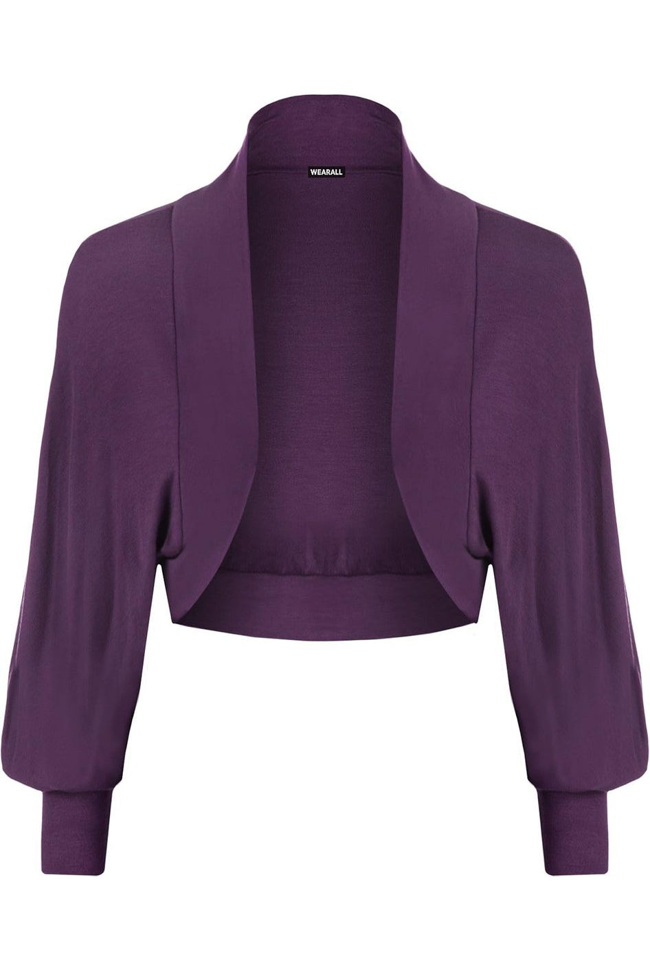 Long Sleeve Batwing Shrug Tops WearAll Purple 8-10