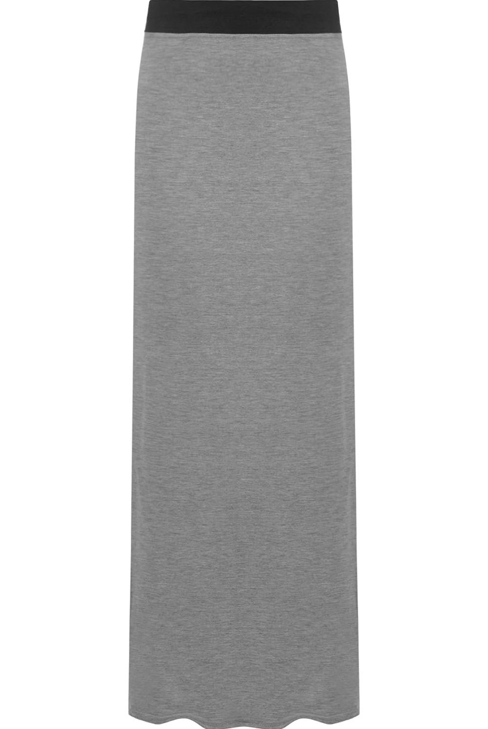 Pencil Long Maxi Skirt Elasticated Waist Skirt WearAll Dark Grey 12-14