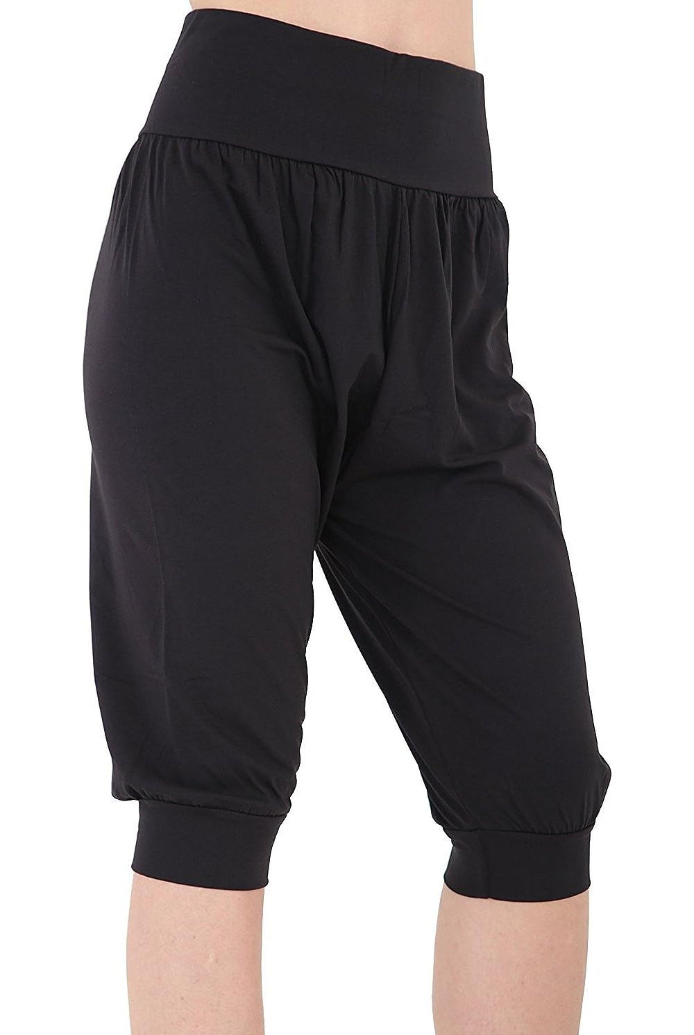 Plus Size Cropped Harem Trousers Trousers WearAll Black 16-18