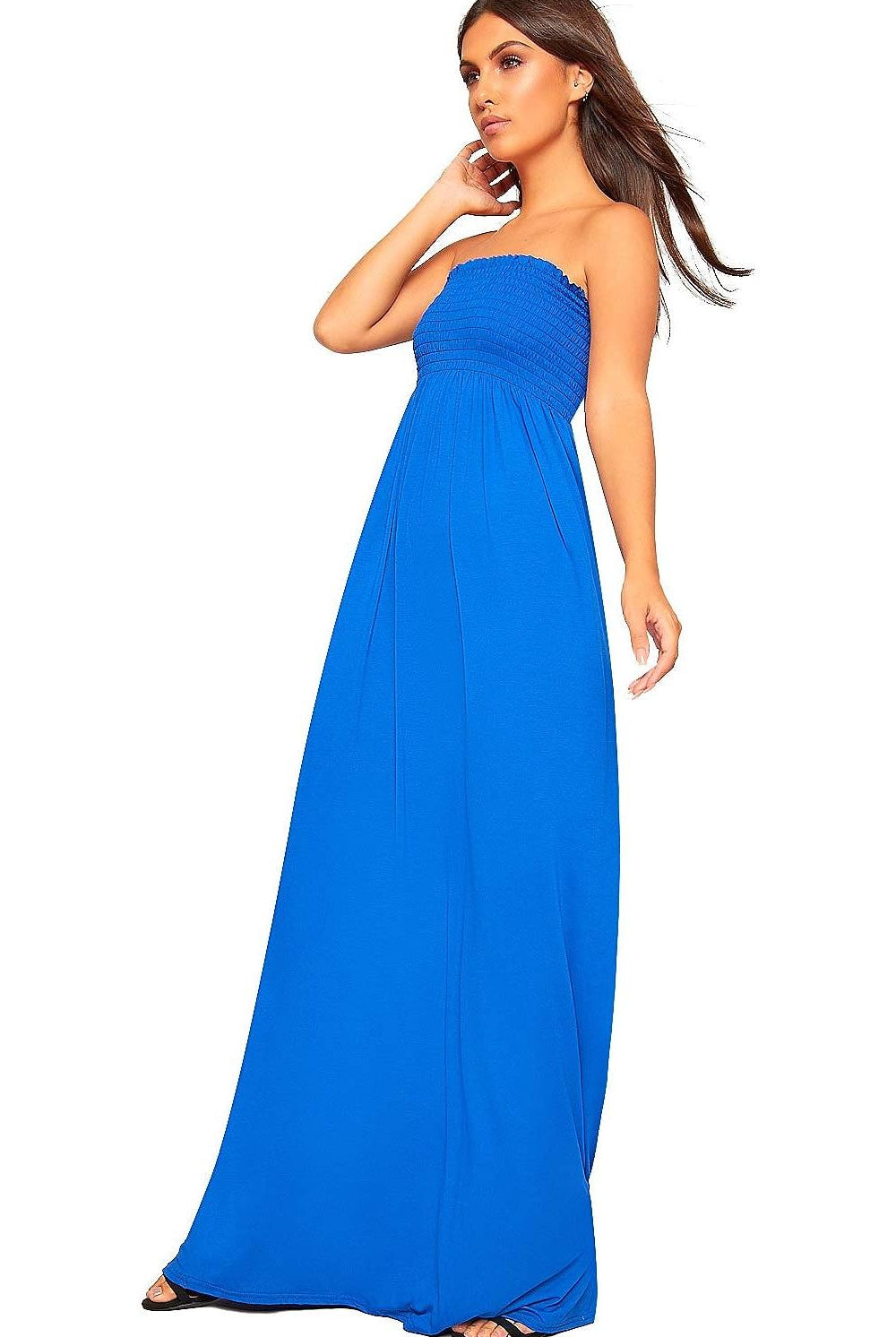 Strapless Sheering Maxi Dress Maxi Cardigan WearAll