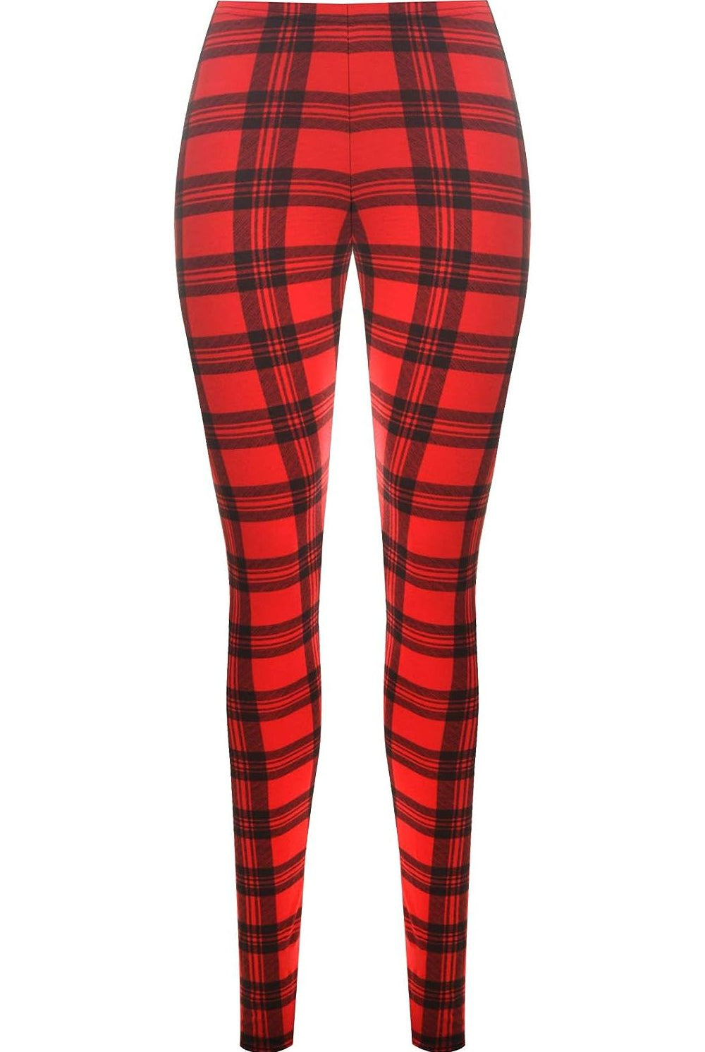 Tartan Check Print Long Leggings Leggings WearAll