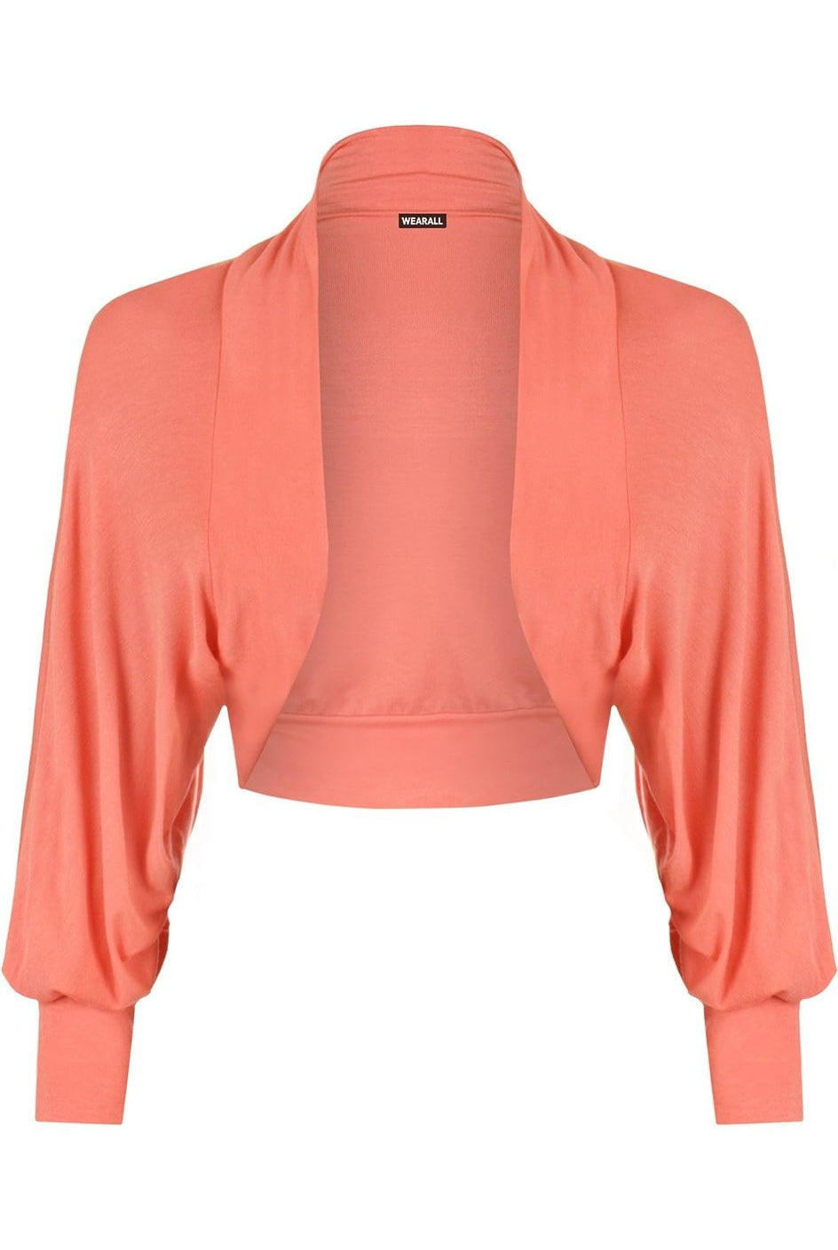 Long Sleeve Batwing Shrug Tops WearAll Coral 8-10