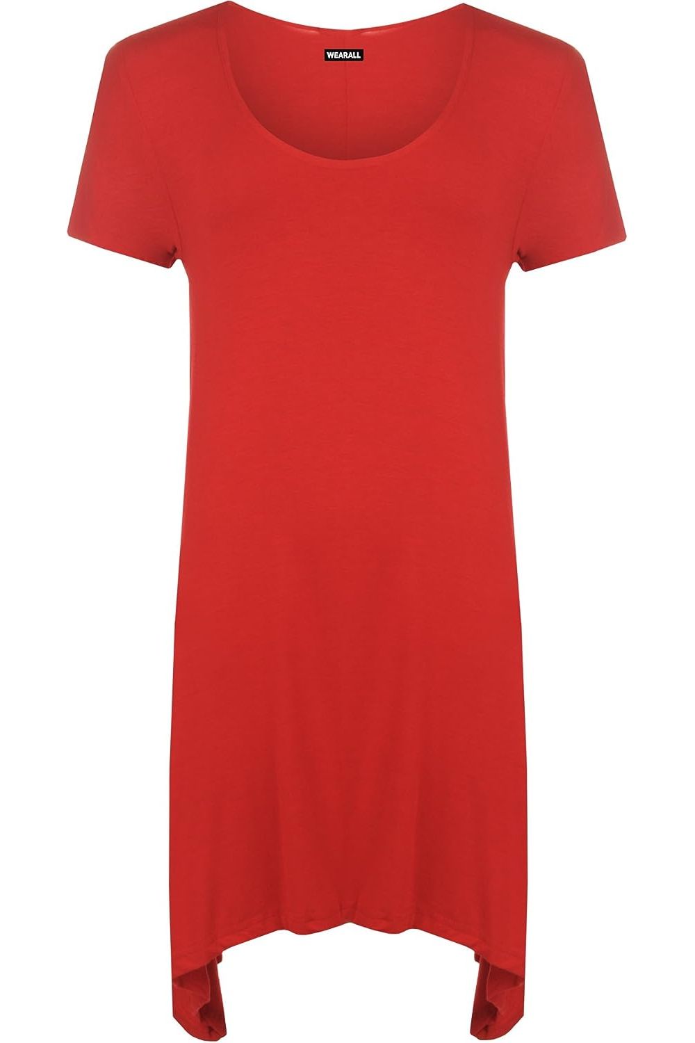 Hanky Hem Short Sleeve Top Apparel & Accessories WearAll Red 14