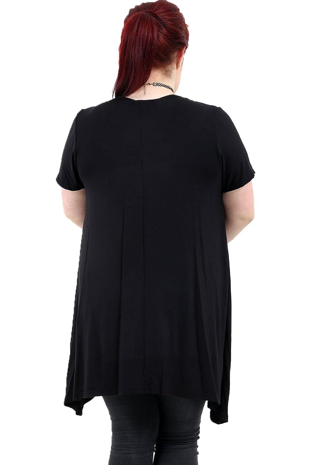 Owl Diamante Stud Hanky Hem Short Sleeve Top Apparel & Accessories WearAll