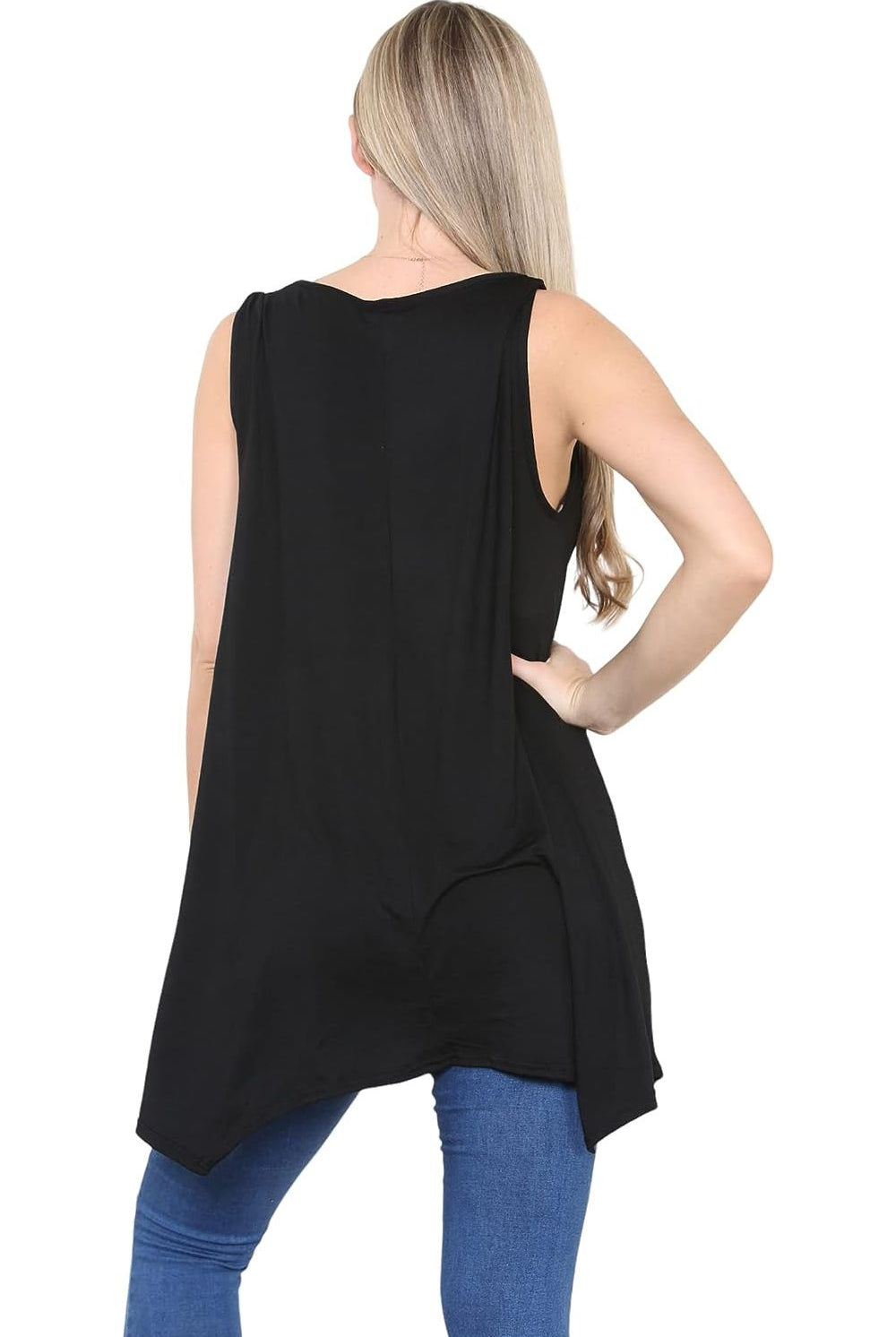 Sleeveless Hanky Hem Vest Top Apparel & Accessories WearAll