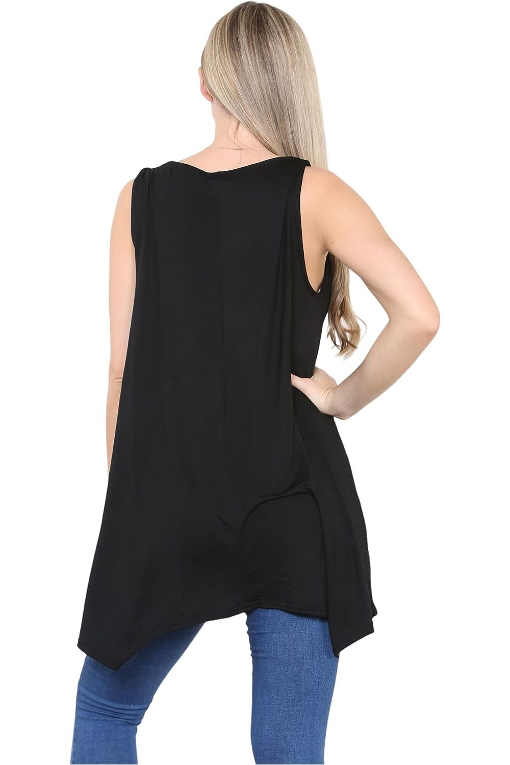 Sleeveless Hanky Hem Vest Top Apparel & Accessories WearAll