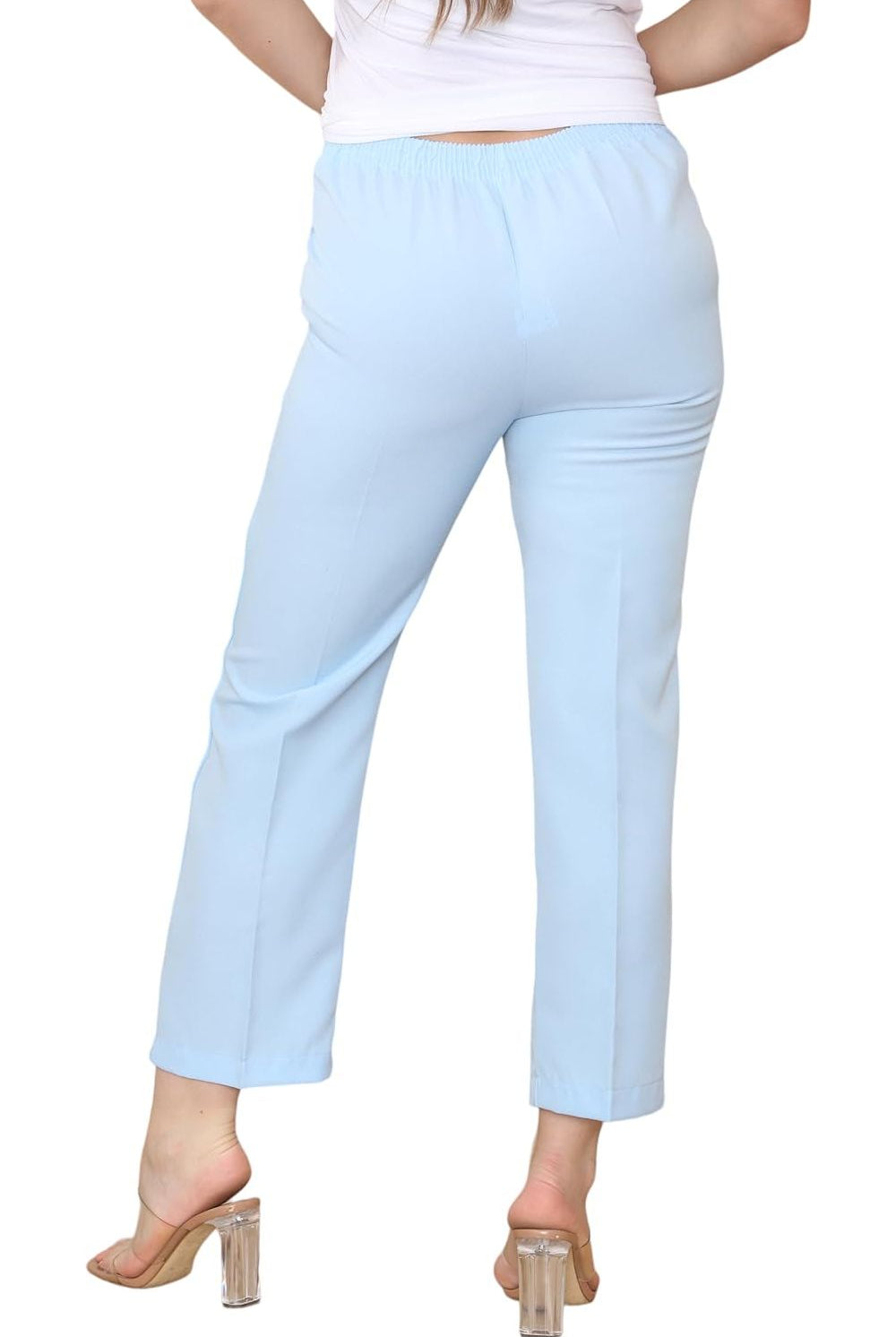 Half Elasticated Pocket Trouser - Brown, Grey, Light Blue Trousers WearAll