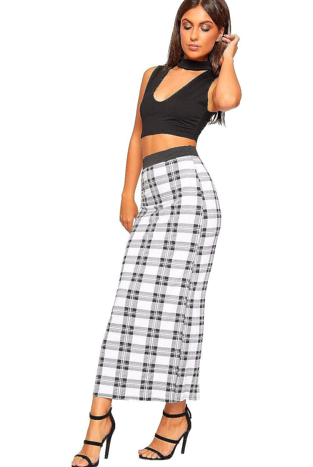 High Waist Stretch Long Maxi Skirt Skirt WearAll