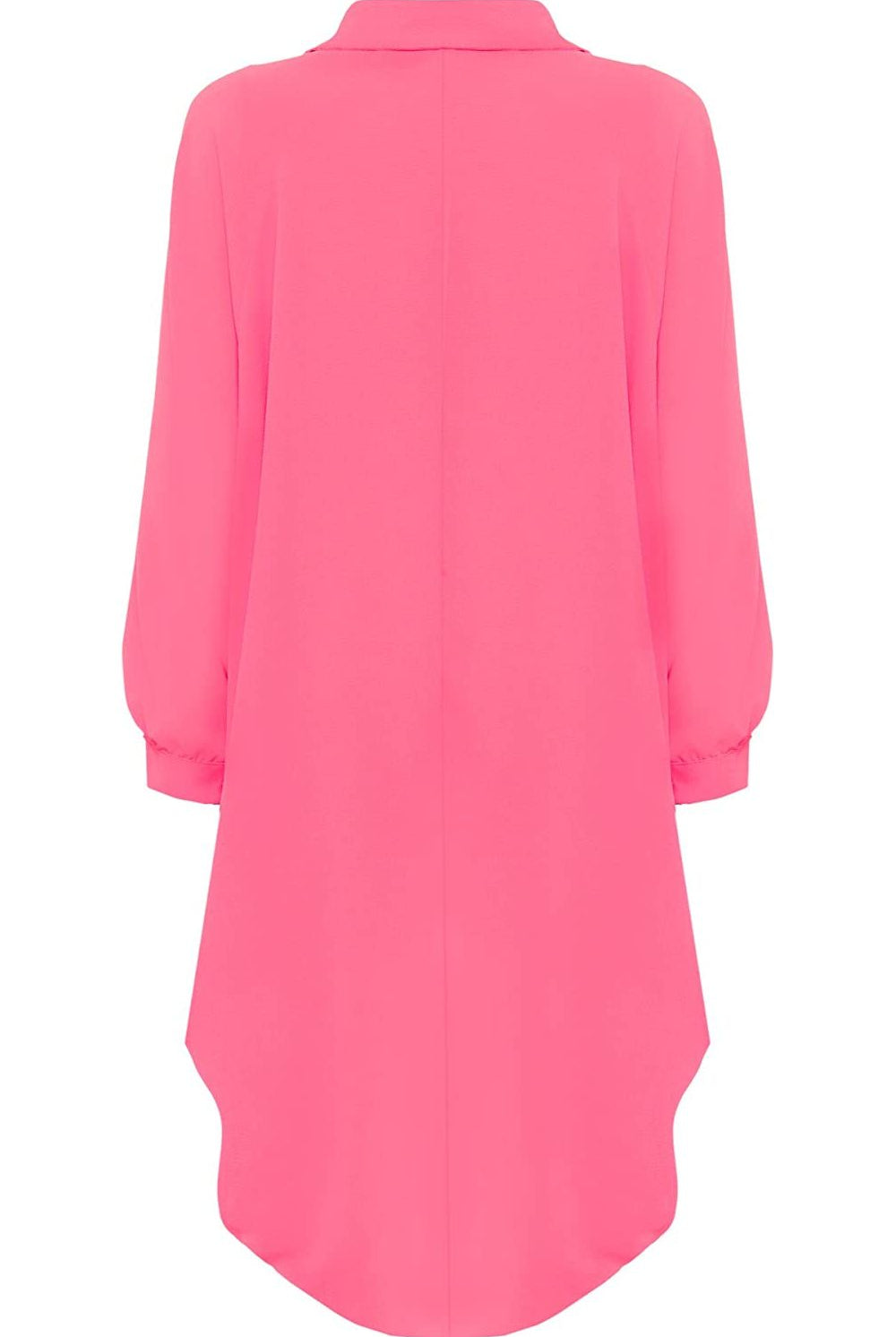 Plus Size Long Sleeve Hi Lo Button Collar Dress Dress WearAll