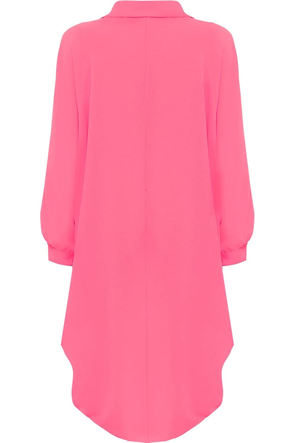 Plus Size Long Sleeve Hi Lo Button Collar Dress Dress WearAll