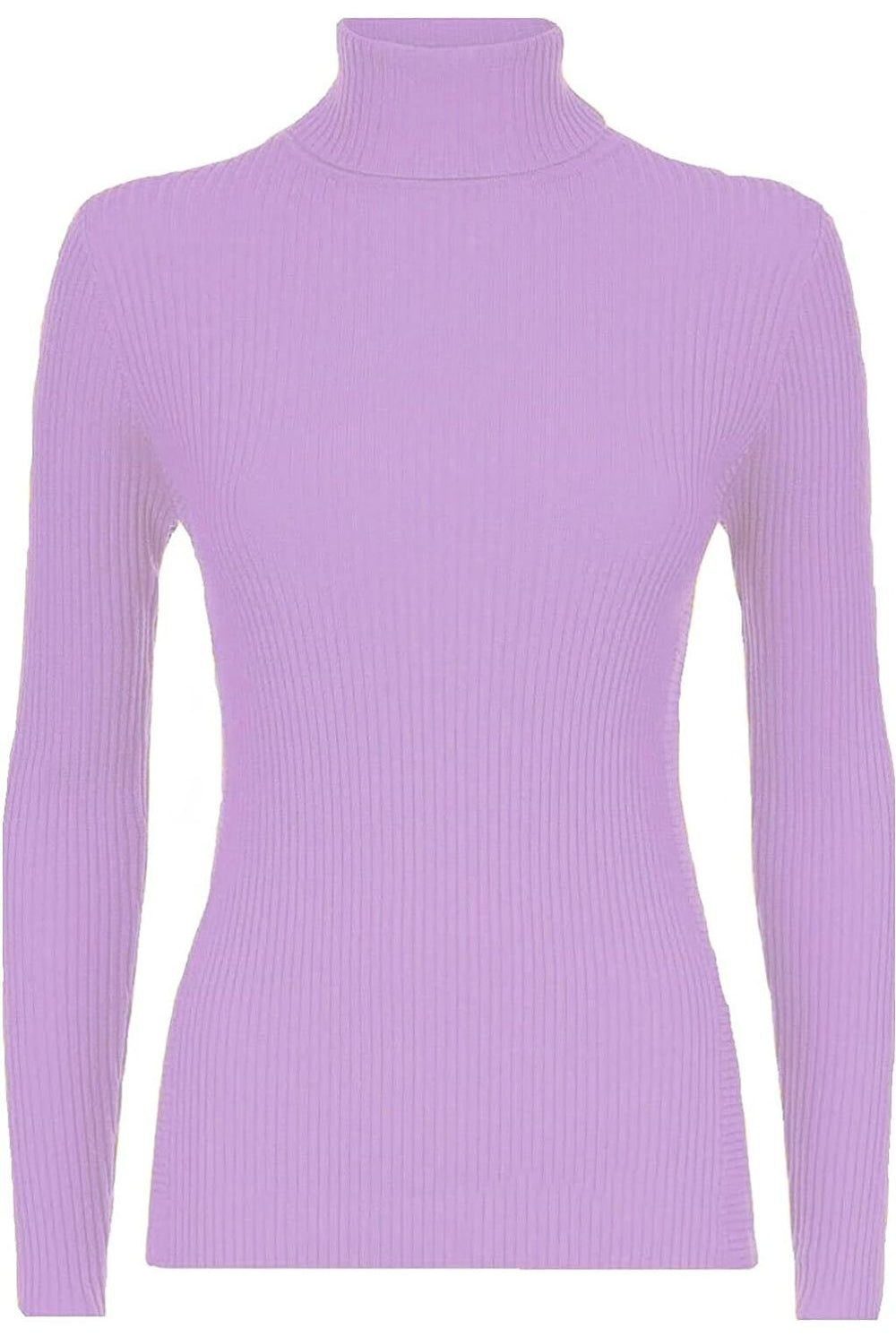 Ribbed Stretch Polo Neck Top Tops WearAll