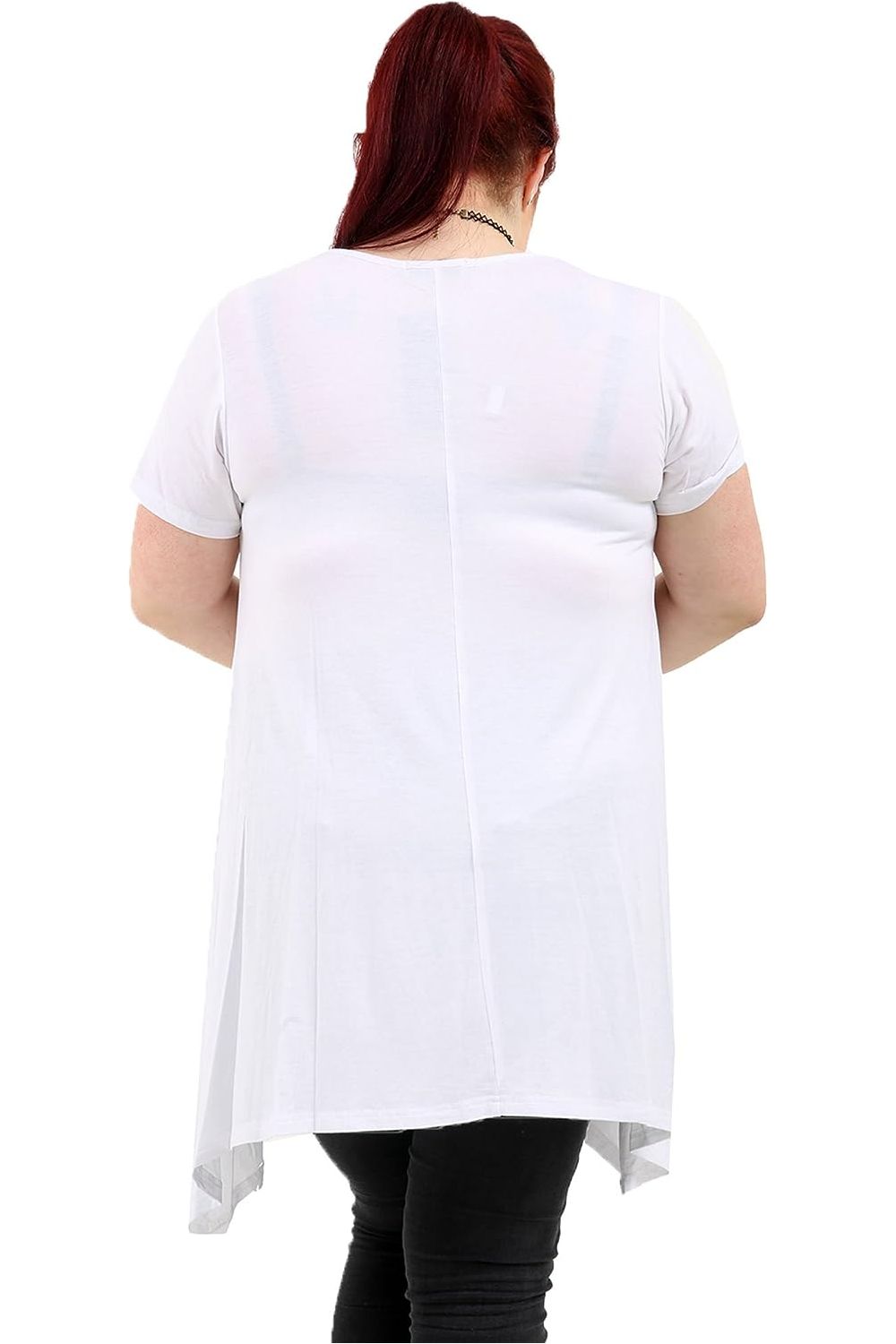 Owl Diamante Stud Hanky Hem Short Sleeve Top Apparel & Accessories WearAll