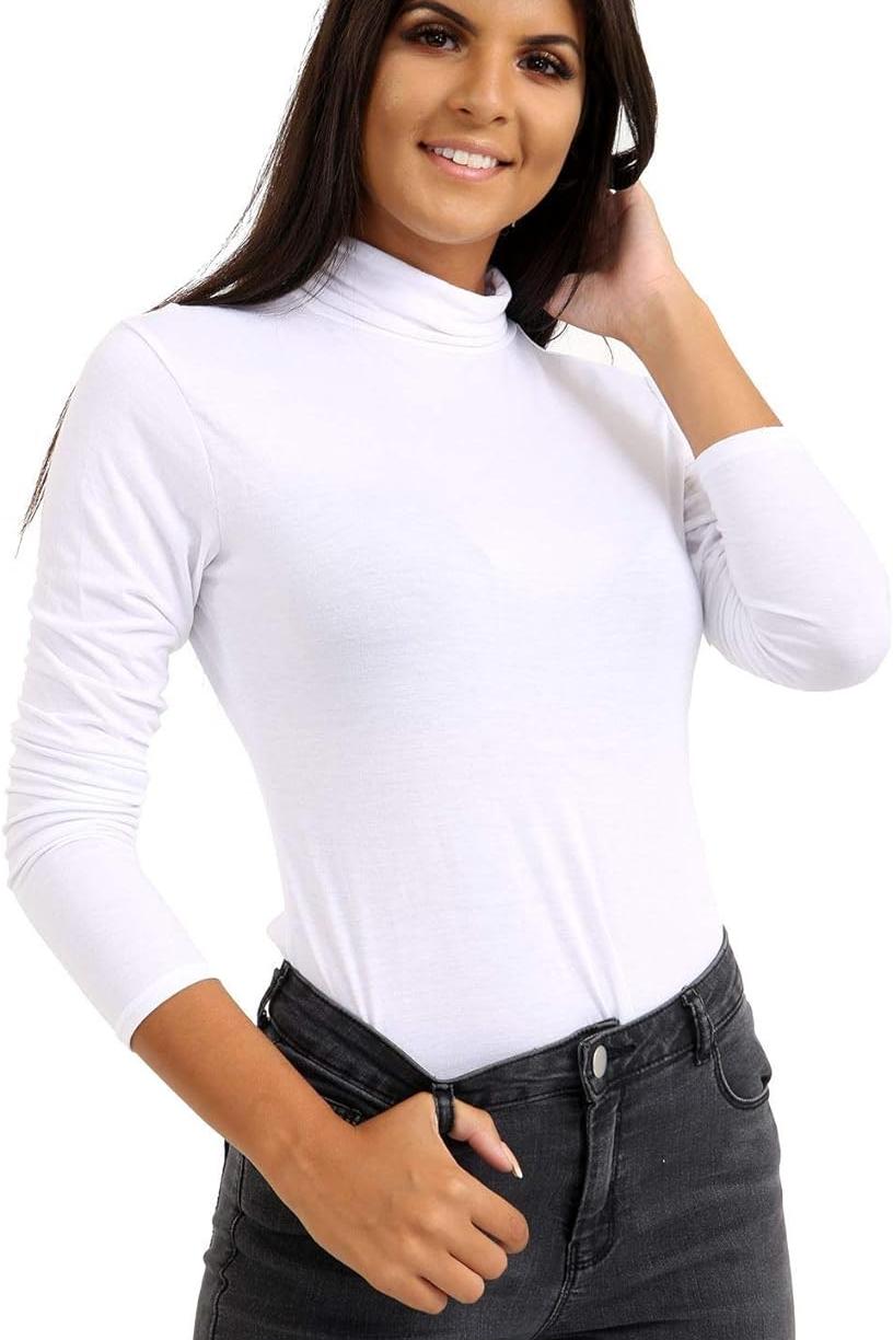 Plus Size Turtle Neck Long Sleeve Top Tops WearAll Cream 16-18