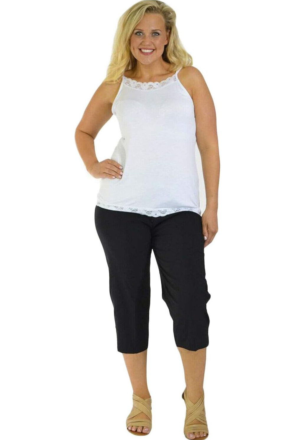Ladies 3/4 Elasticated Trouser Shorts Trousers WearAll