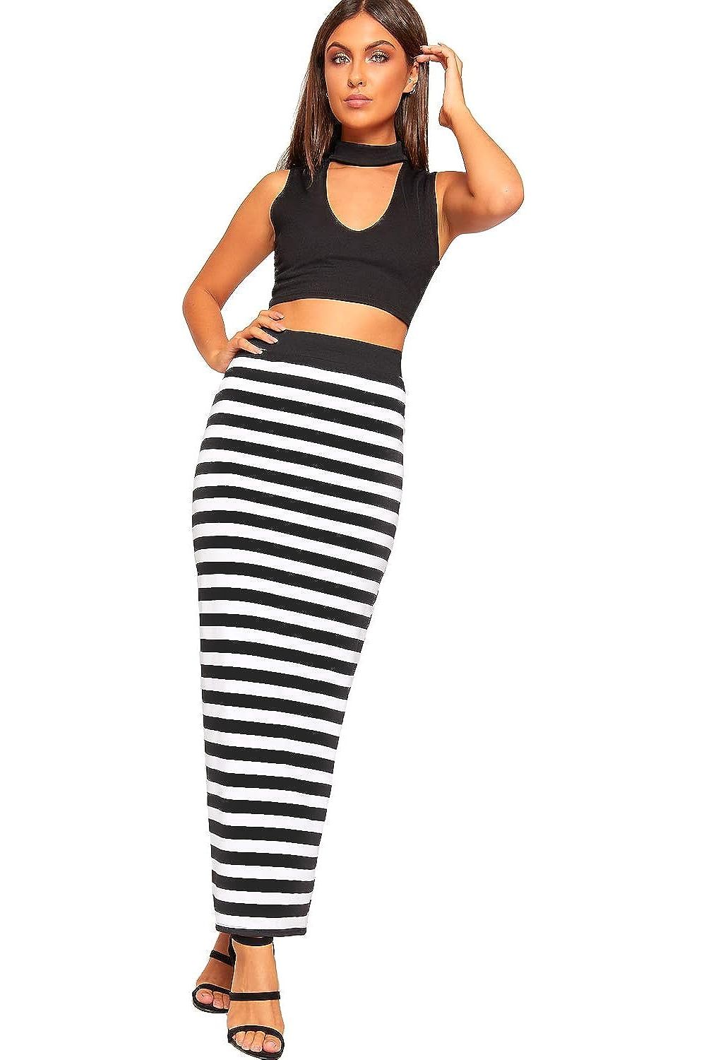 High Waist Stretch Long Maxi Skirt
