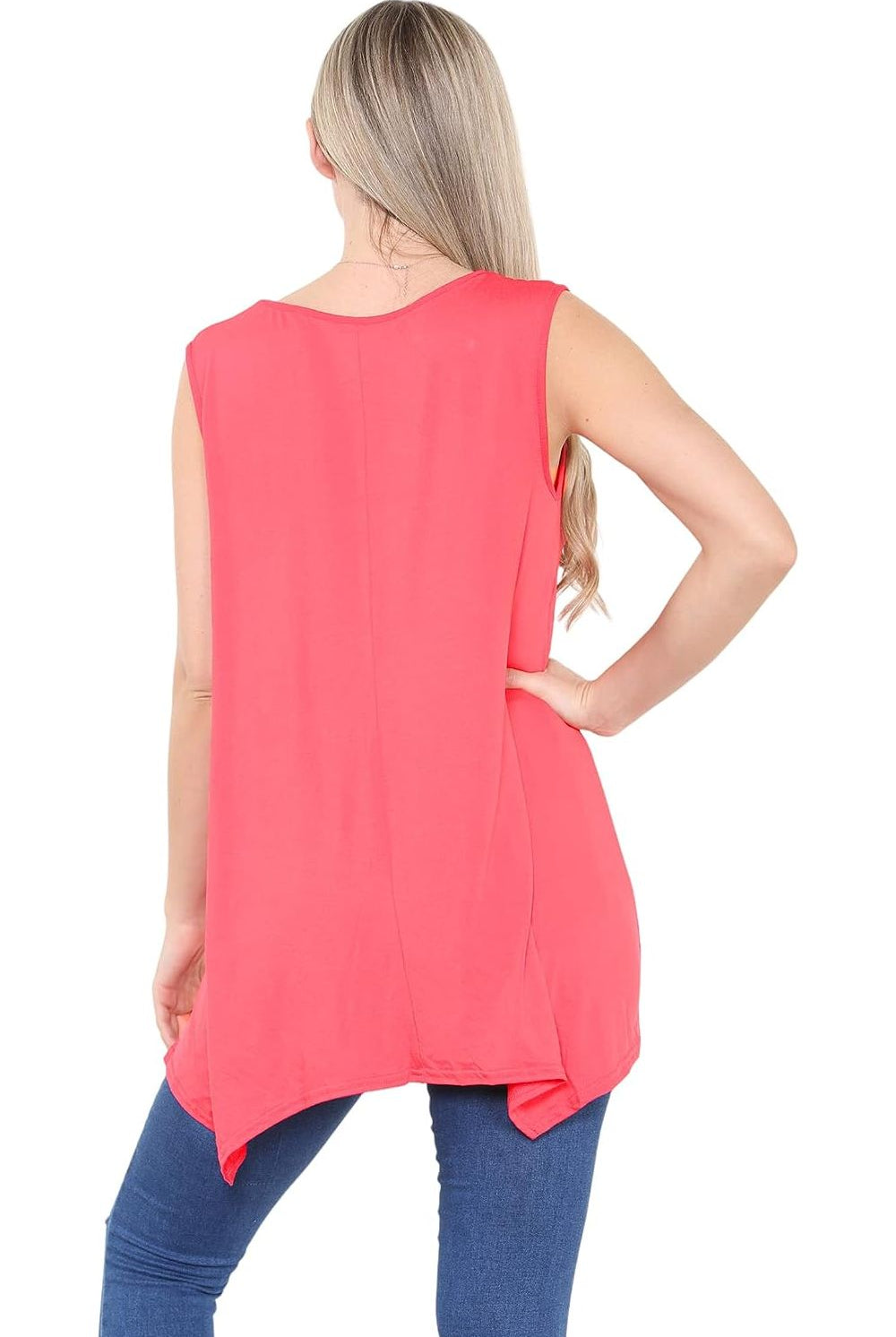 Plus Size Sleeveless Hanky Hem Vest Top Apparel & Accessories WearAll
