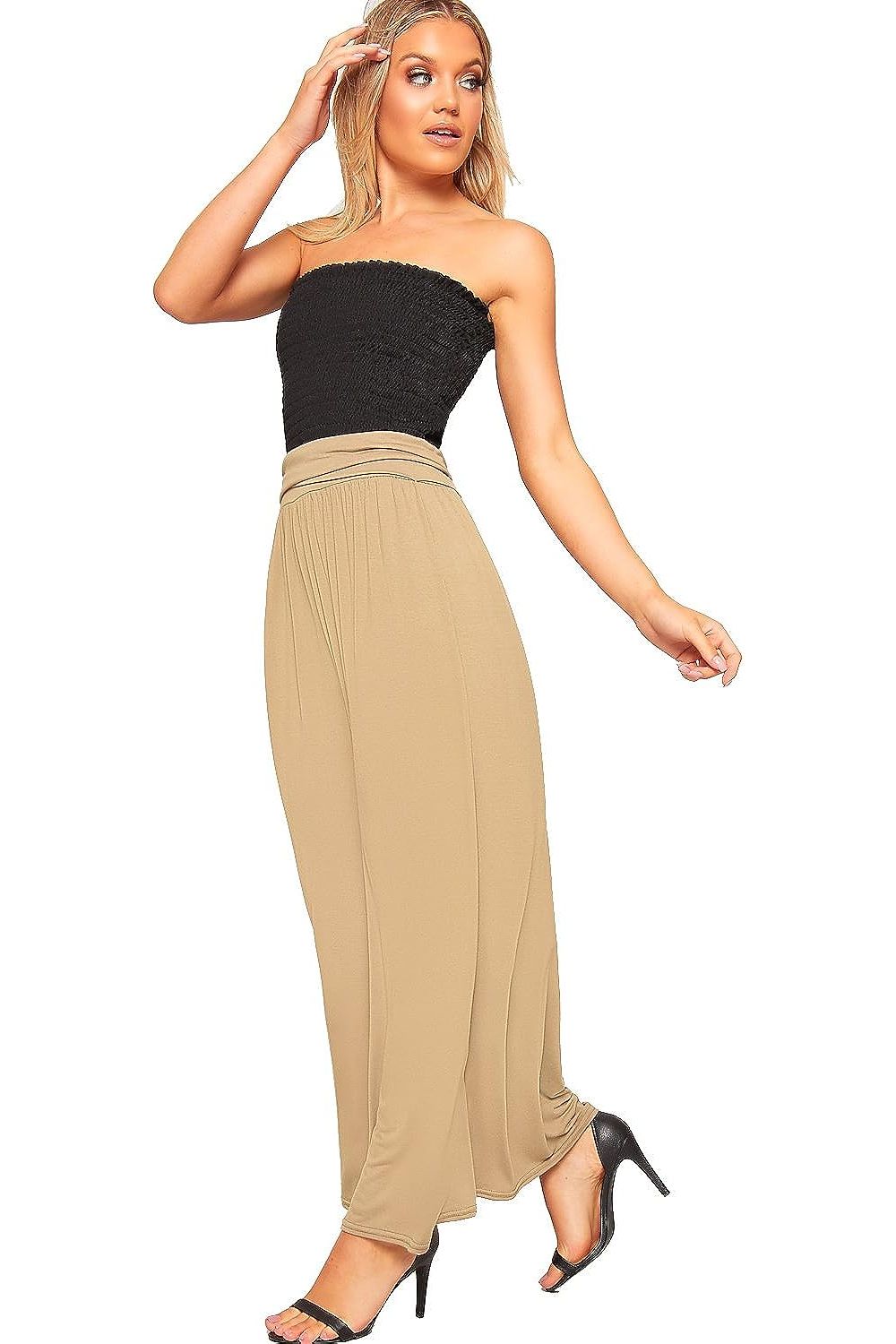 Plus Size Pleated Fold Over High Waist Gypsy Long Maxi Skirt Skirt WearAll