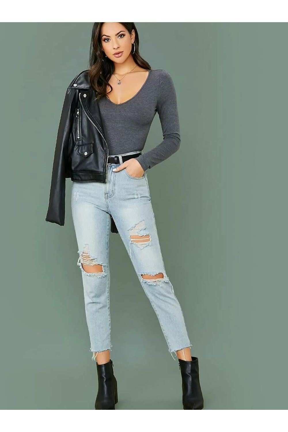 Long Sleeve V Neck Top Tops WearAll