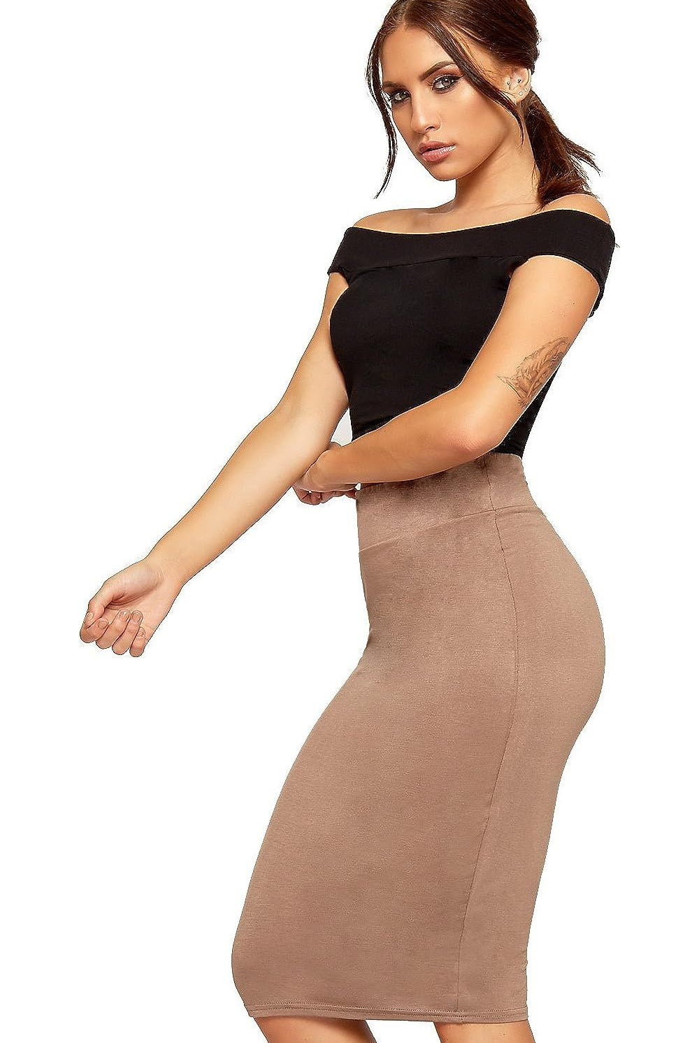 Bodycon Pencil High Waisted Midi Skirt Skirt WearAll