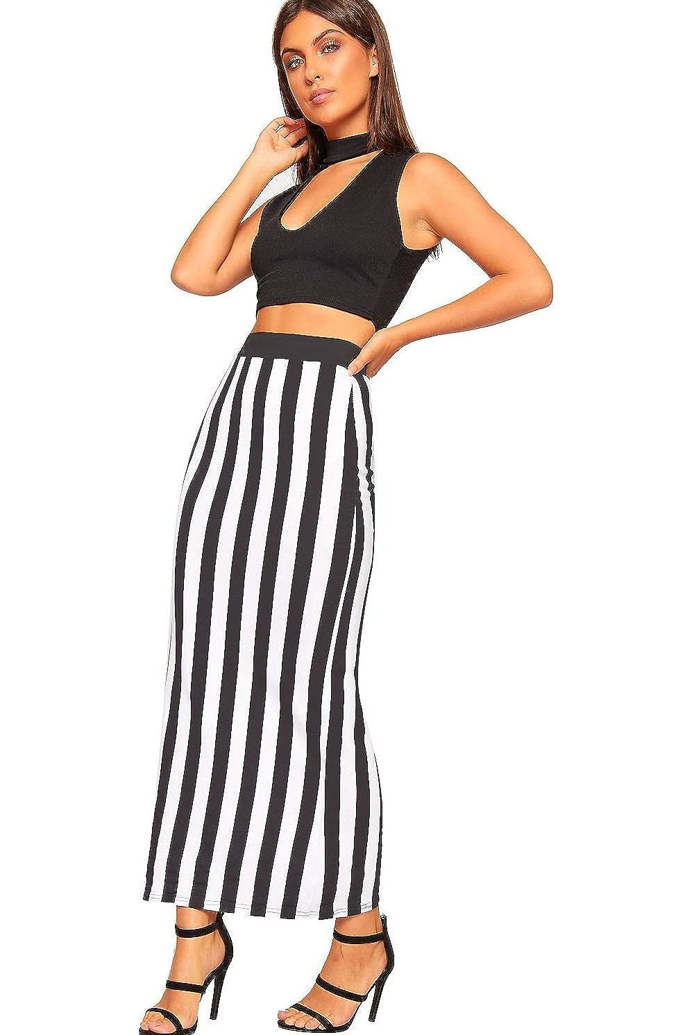 High Waist Stretch Long Maxi Skirt Skirt WearAll