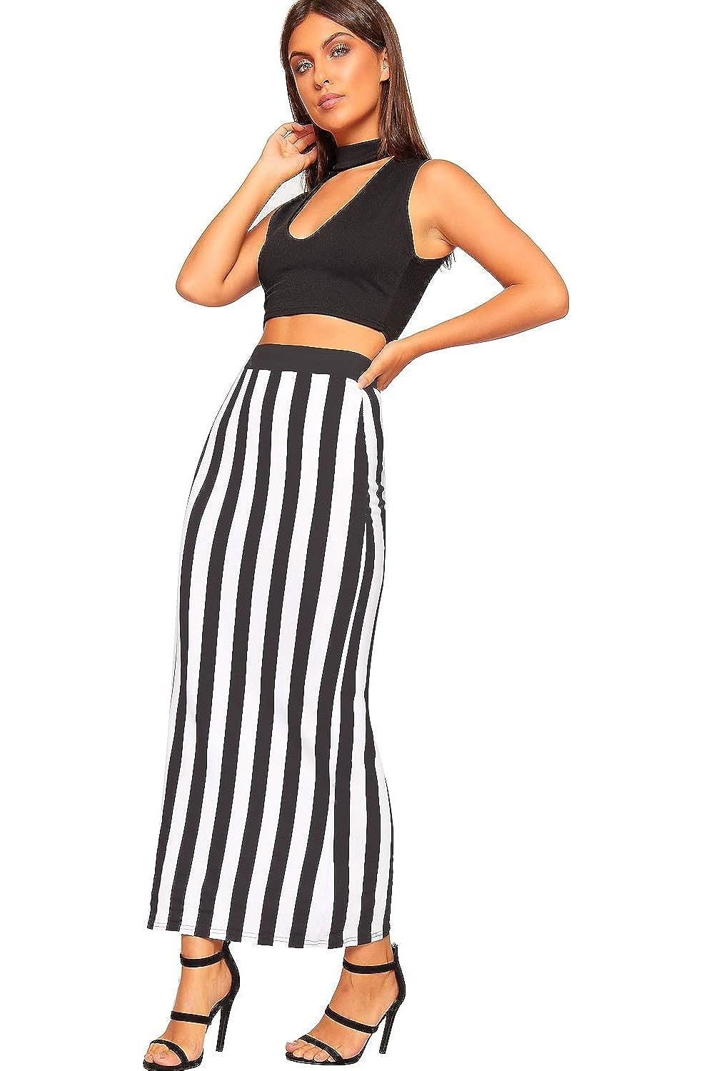 High Waist Stretch Long Maxi Skirt Skirt WearAll
