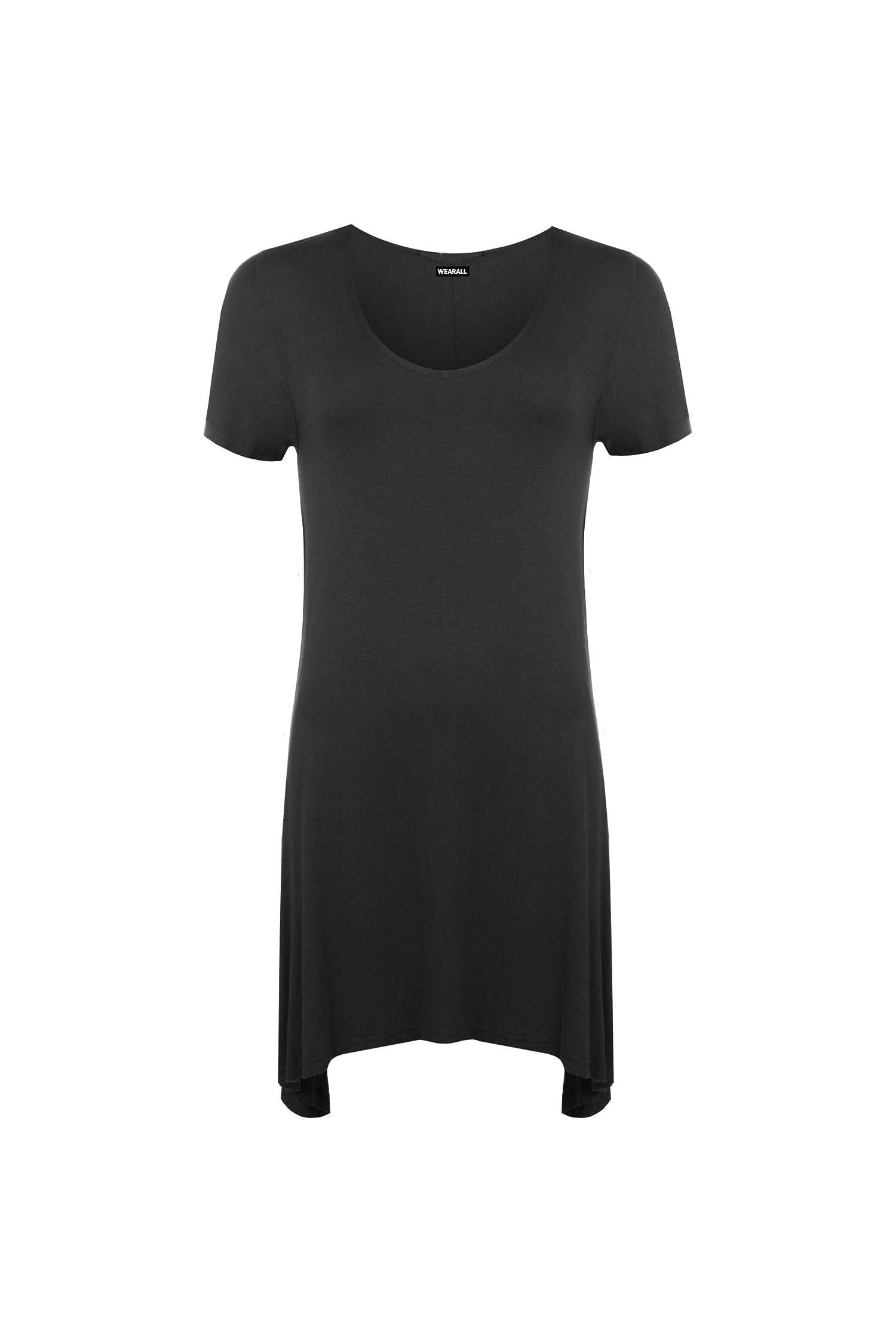 Hanky Hem Short Sleeve Top Apparel & Accessories WearAll Black 20