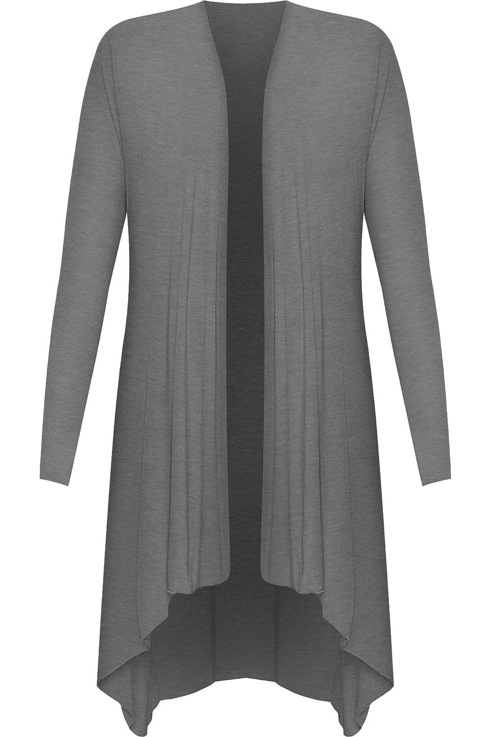 Open Front Hanky Hem Longsleeve Cardigan cardigan WearAll Charcoal 14