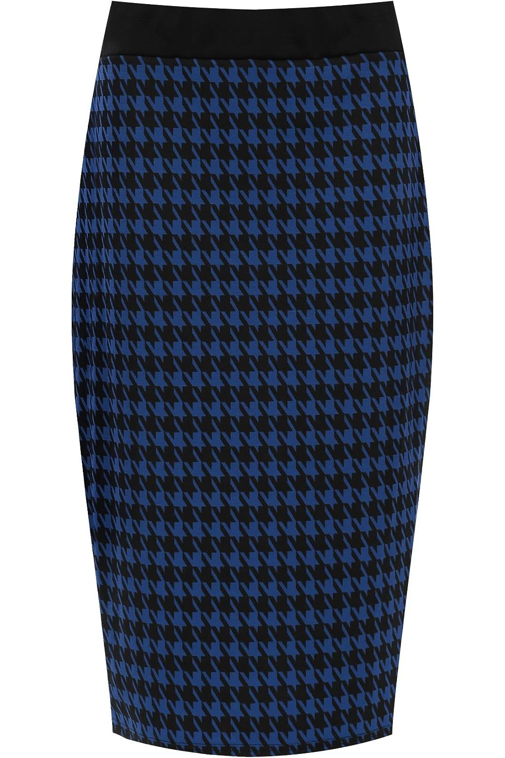 Plus Size Midi Skirt Dogtooth