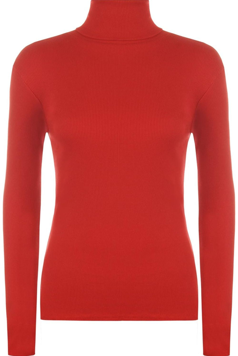 Ribbed Stretch Polo Neck Top Tops WearAll