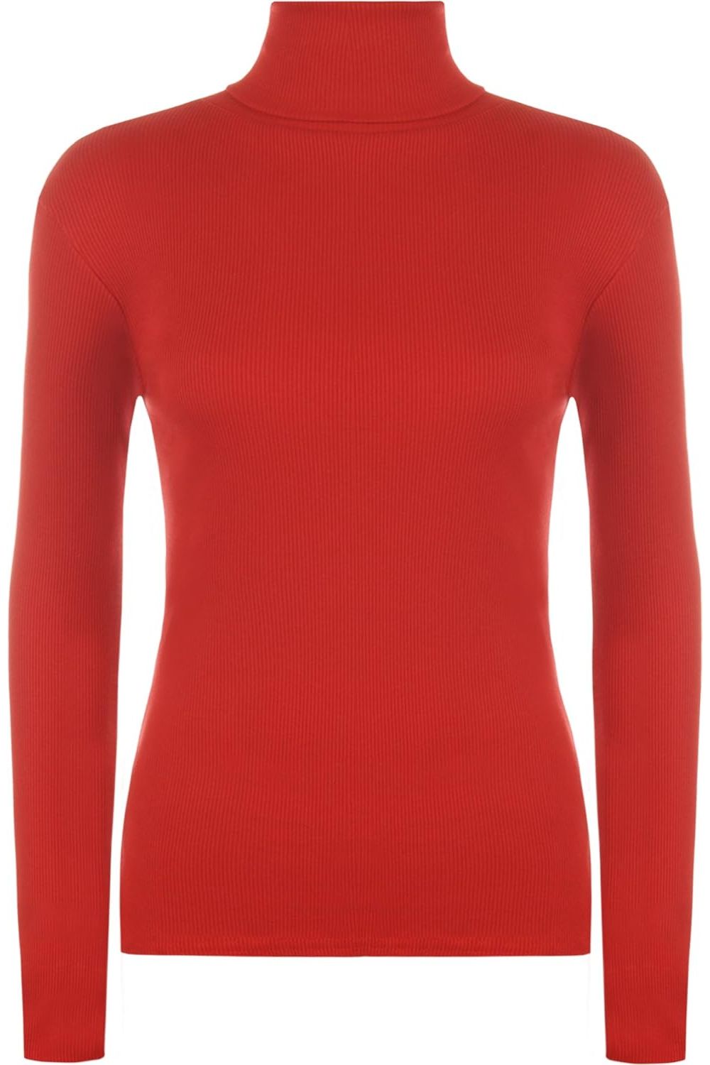Ribbed Stretch Polo Neck Top Tops WearAll