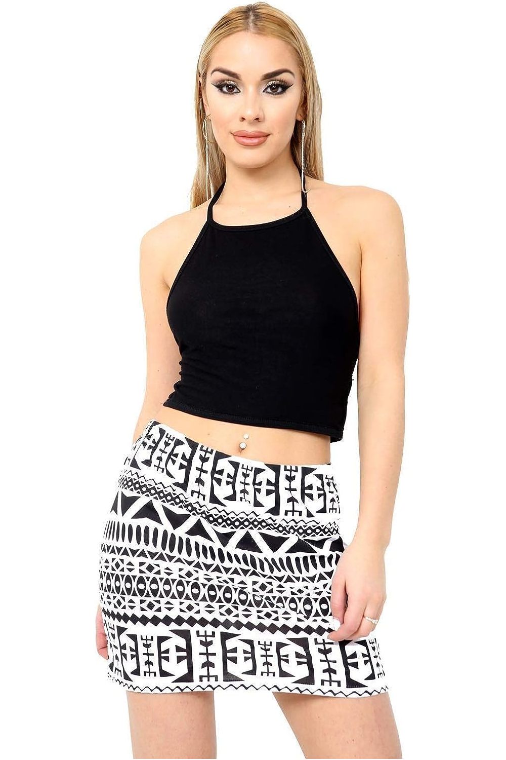 Plus Size Printed Mini Bodycon Short Skirts Skirt WearAll Big Aztec 16-18