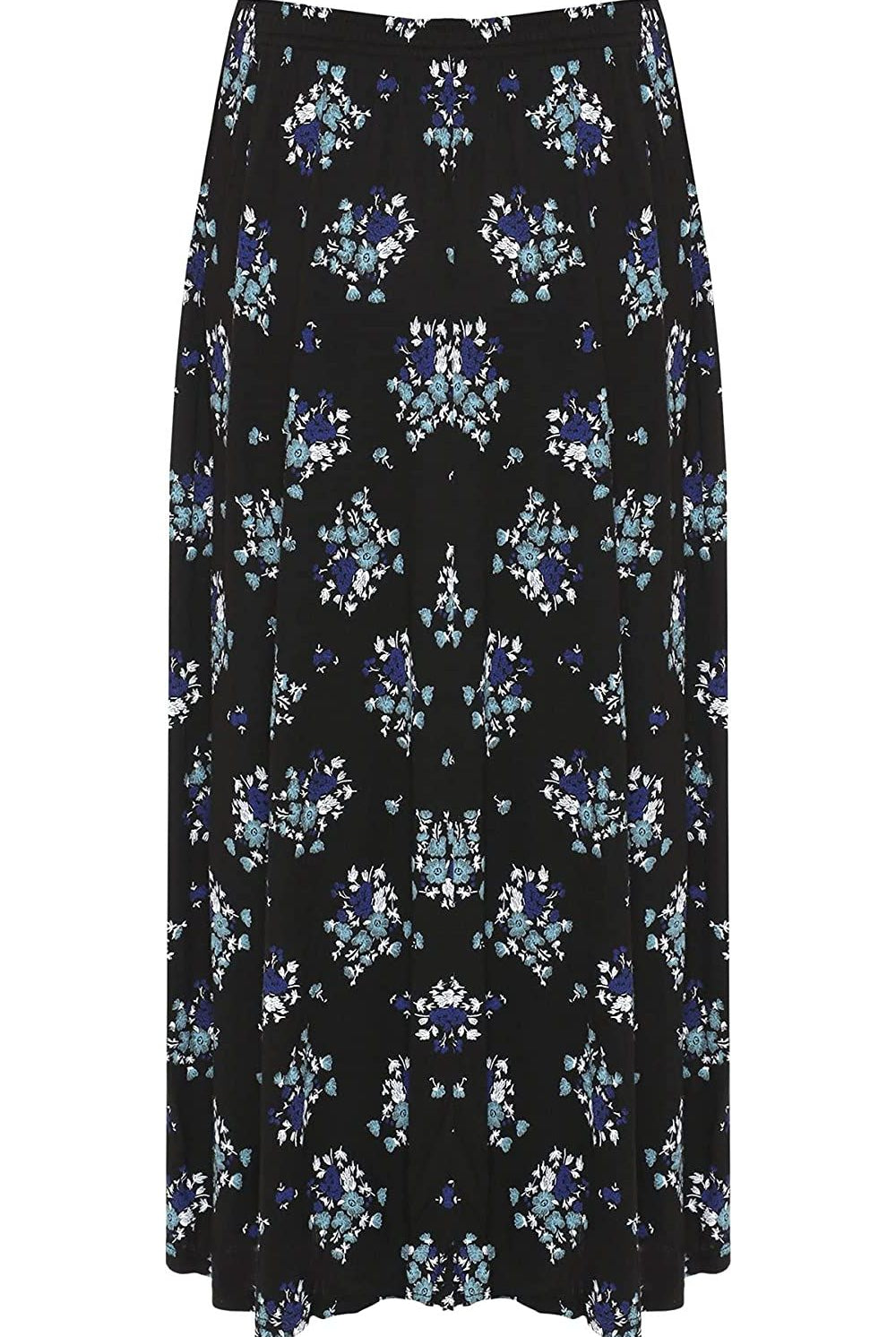 Plus Size Teal Floral Midi Skirt Skirt WearAll