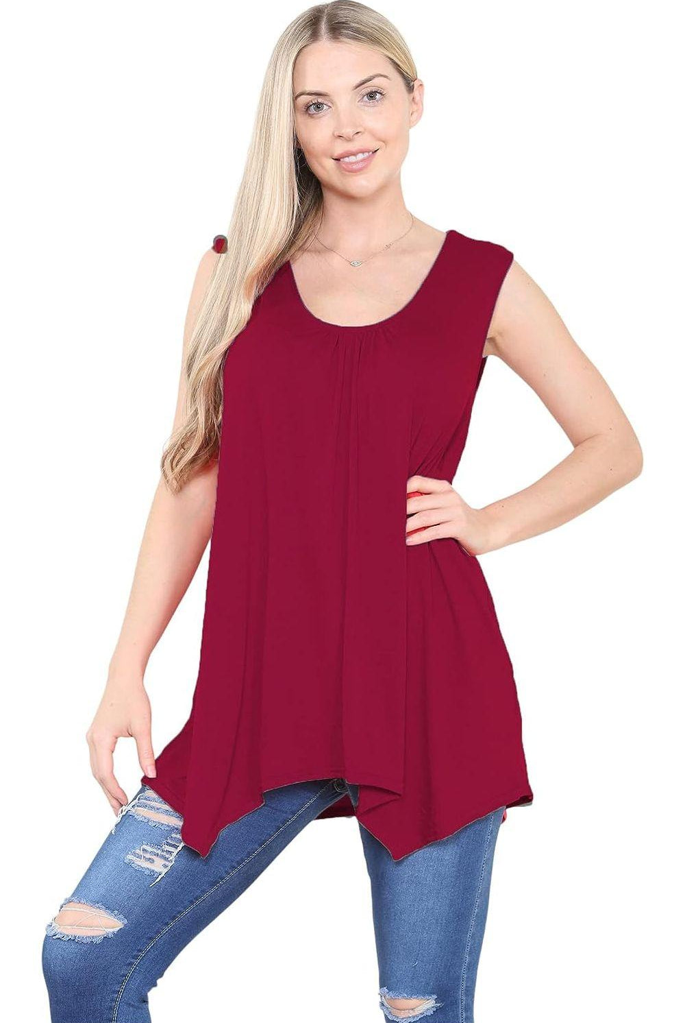 Sleeveless Hanky Hem Vest Top