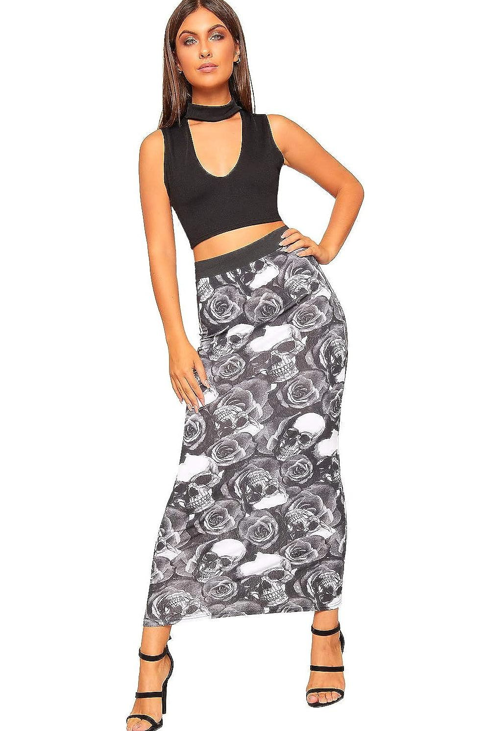 High Waist Stretch Long Maxi Skirt Skirt WearAll