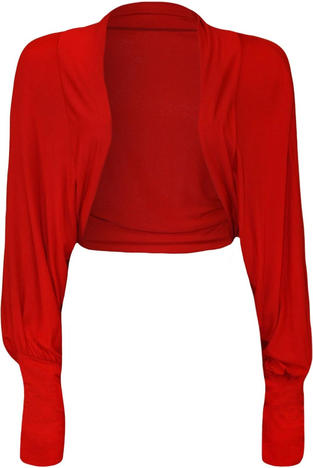 Plus Size Long Sleeve Batwing Shrug Tops WearAll Red 16-18
