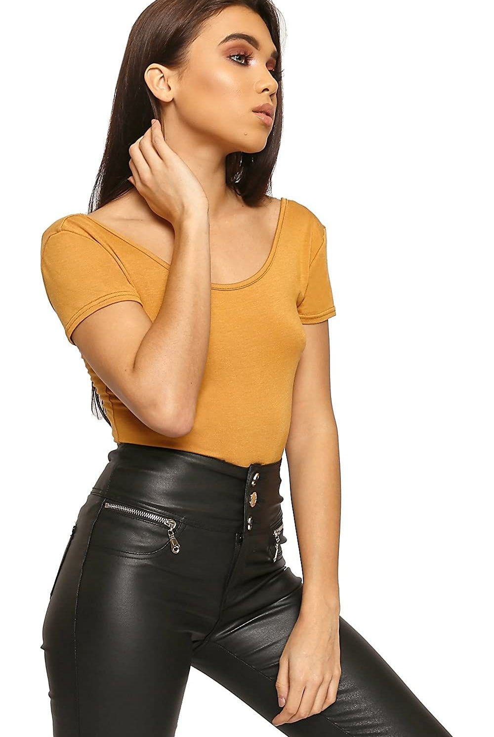 Plain Short Sleeve Bodysuit Bodysuit WearAll