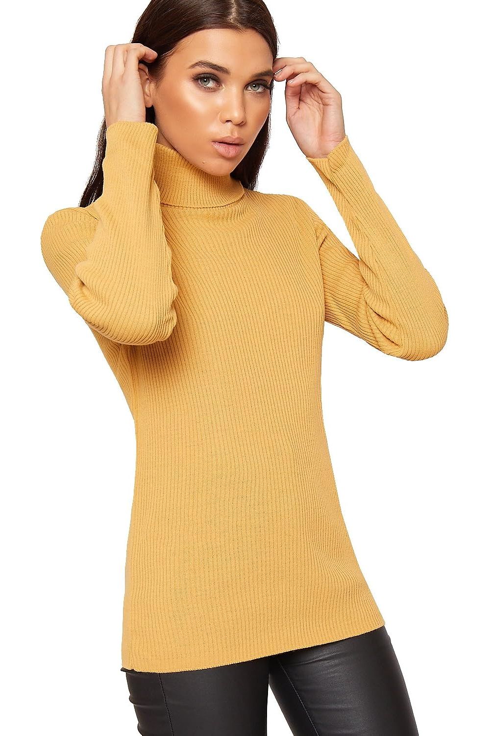 Polo Neck Knitted Top Tops WearAll