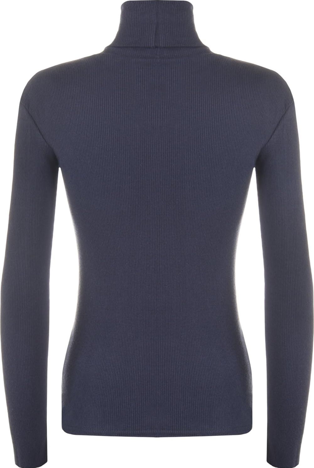 Ribbed Stretch Polo Neck Top Tops WearAll Navy Blue 8-10