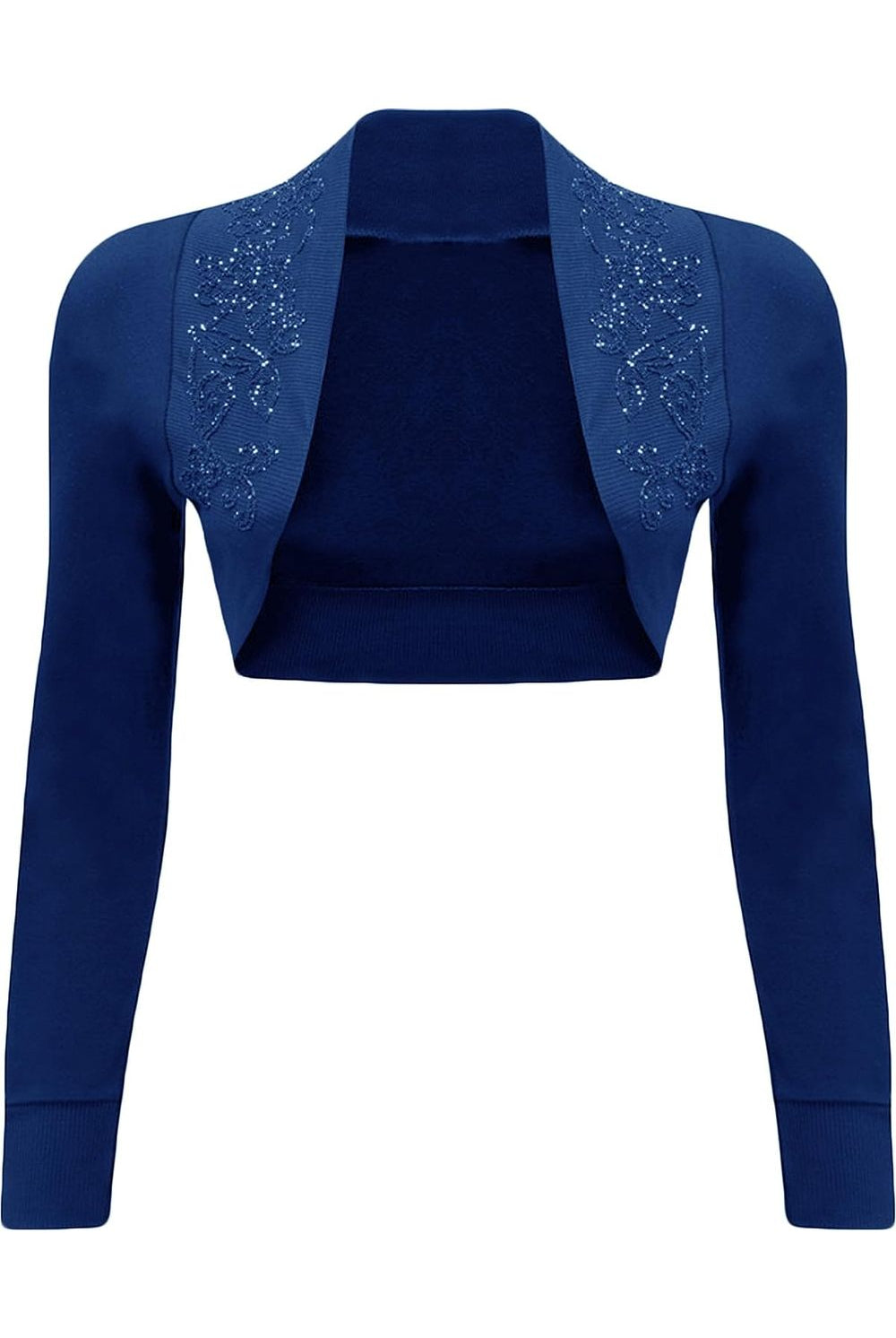 Long Sleeve Beaded Bolero Shrug Tops WearAll Electric Blue 8-10