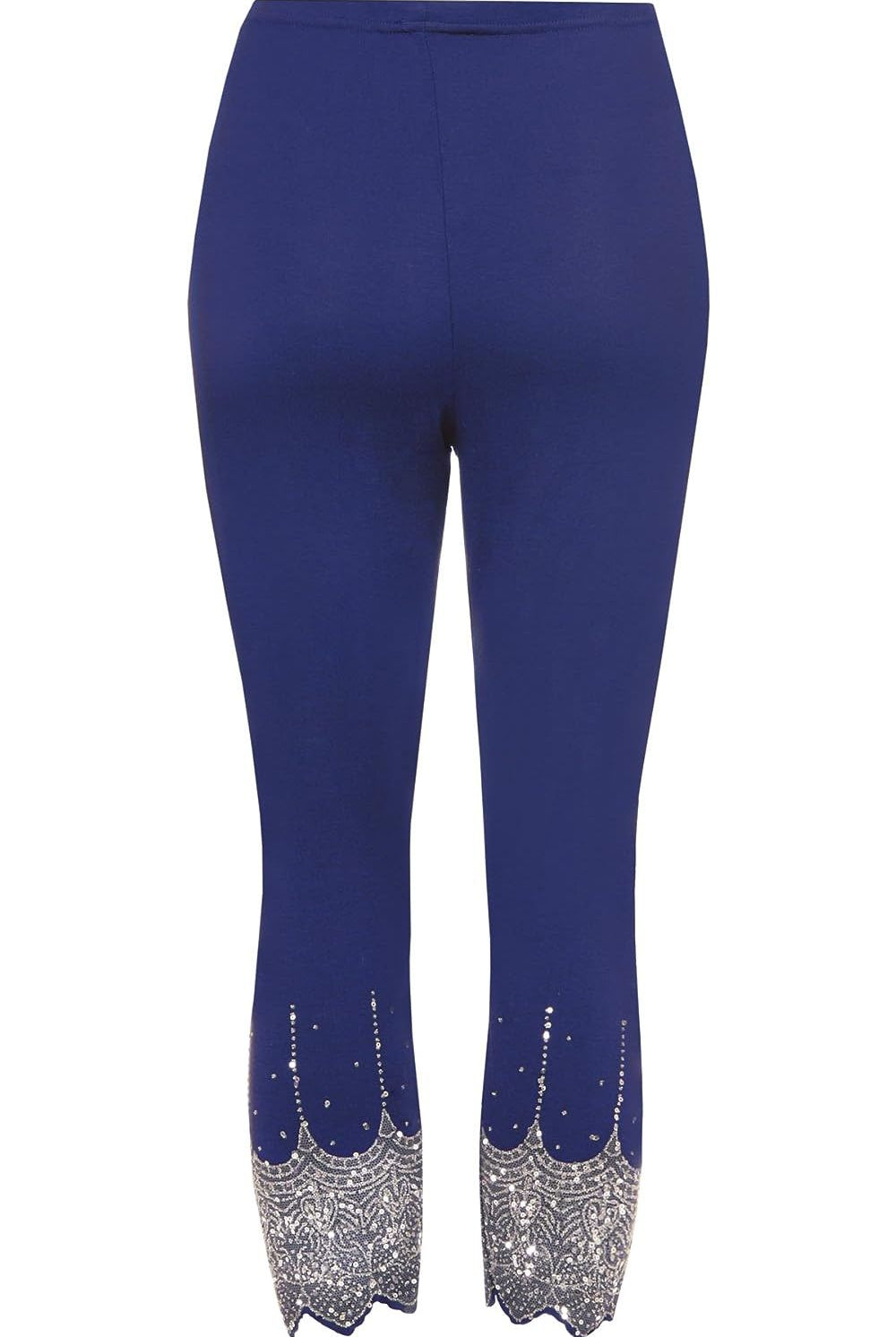 Plus Size Scallop Edge Sequin Leggings Leggings WearAll