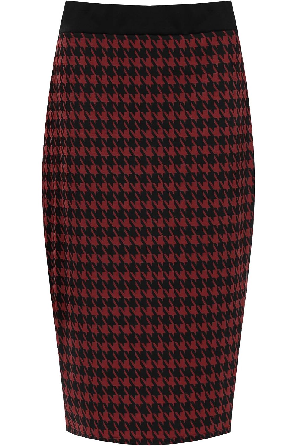 Plus Size Midi Skirt Dogtooth