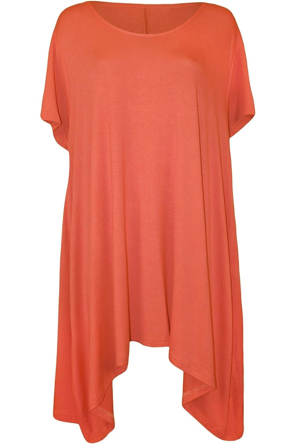 Hanky Hem Short Sleeve Top Apparel & Accessories WearAll Coral 14