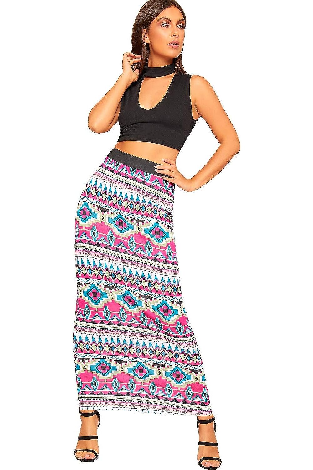 Plus Size High Waist Stretch Long Maxi Skirt Skirt WearAll