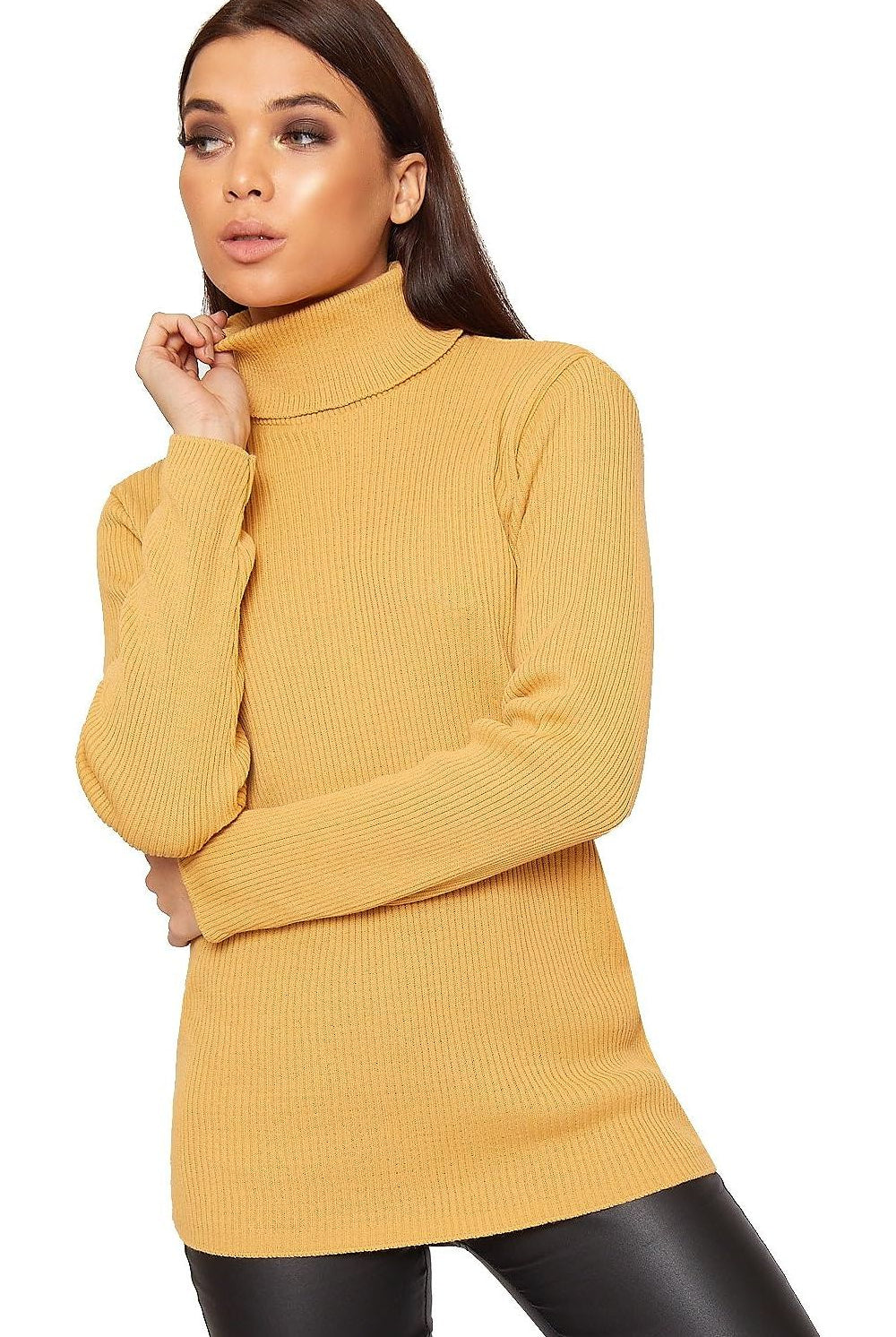 Polo Neck Knitted Top Tops WearAll