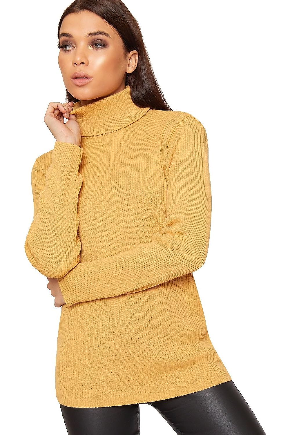 Polo Neck Knitted Top Tops WearAll