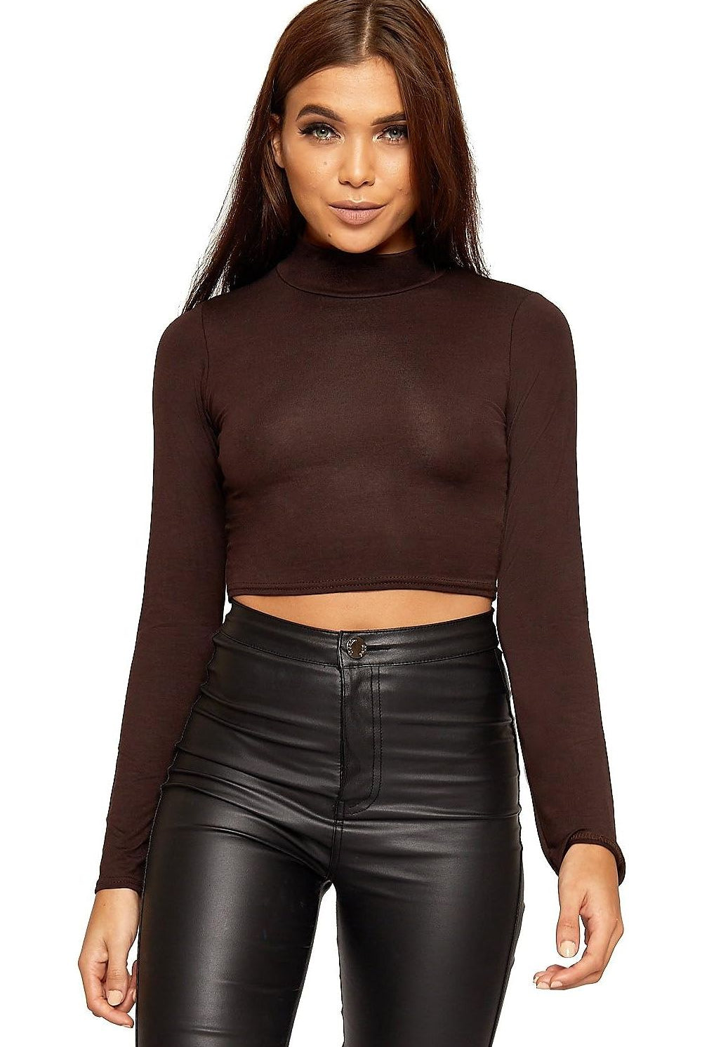Turtle Neck Crop Top Tops WearAll