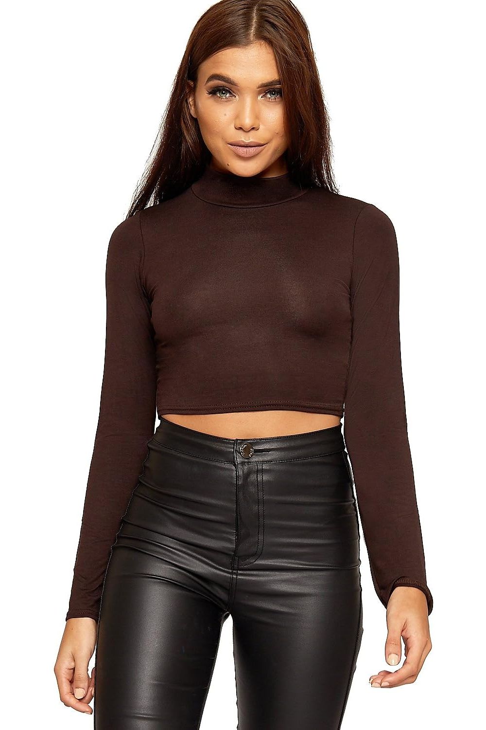 Turtle Neck Crop Top Tops WearAll