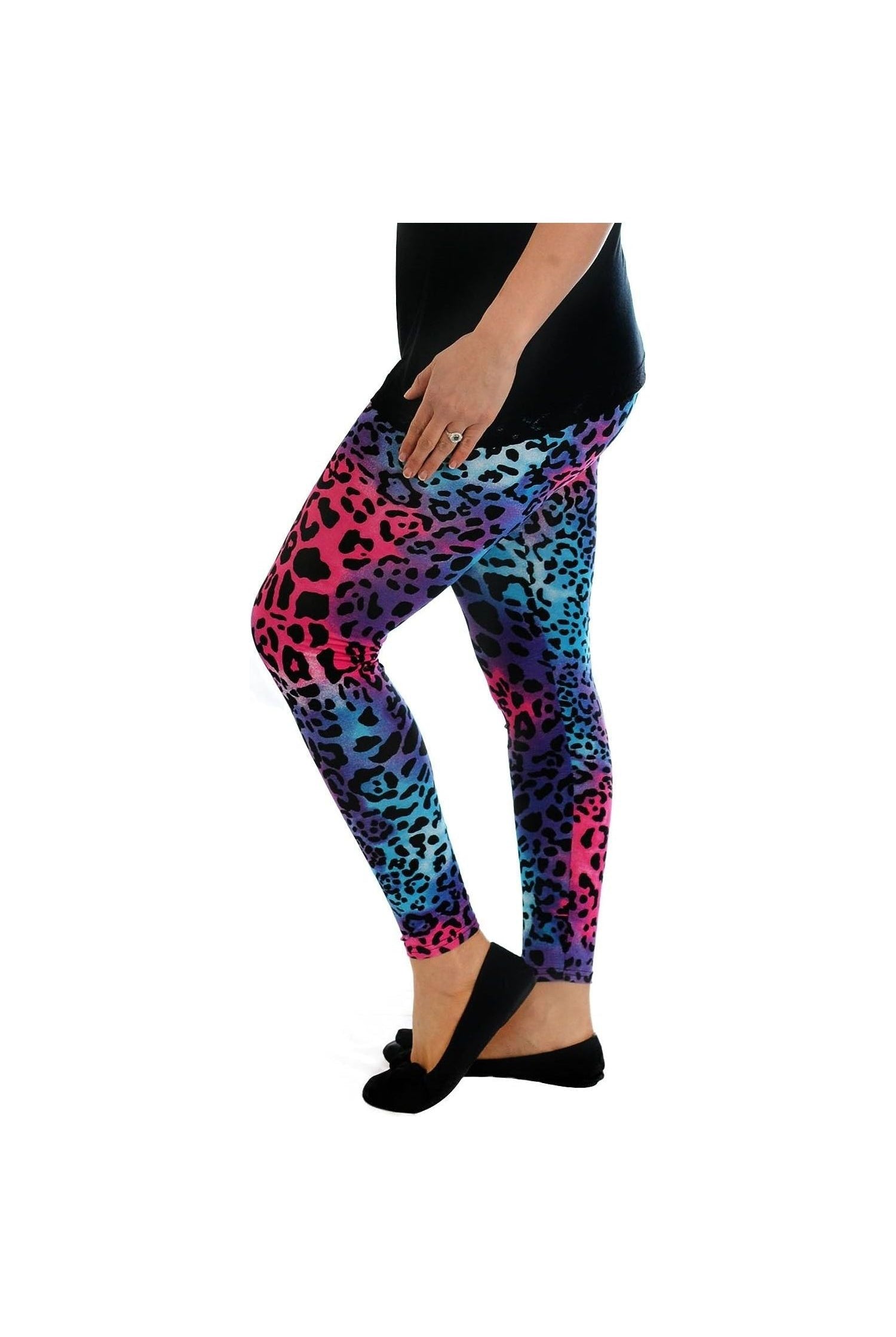 Animal Multi Leopard Print Leggings Leggings WearAll