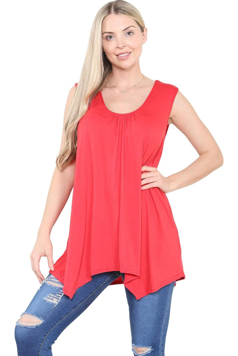 Sleeveless Hanky Hem Vest Top