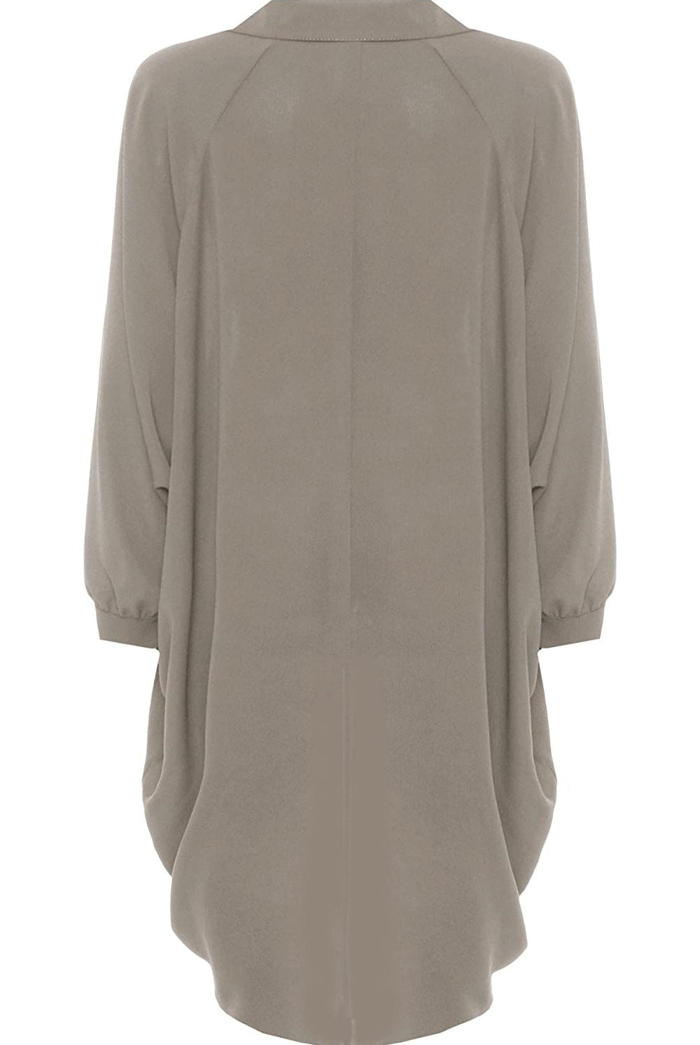 Plus Size Long Sleeve Hi Lo Button Collar Dress Dress WearAll